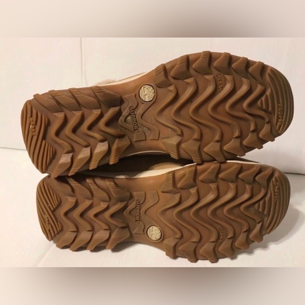 Timberland tan suede lace up boots genuine leather winter shoes women size 10 M - Picture 7 of 11